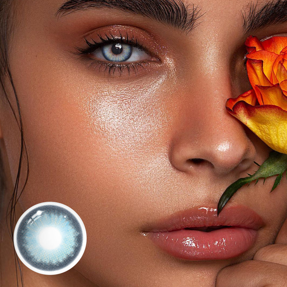 Aine Swan Lake Blue Prescription Coloured Contact Lenses Main image