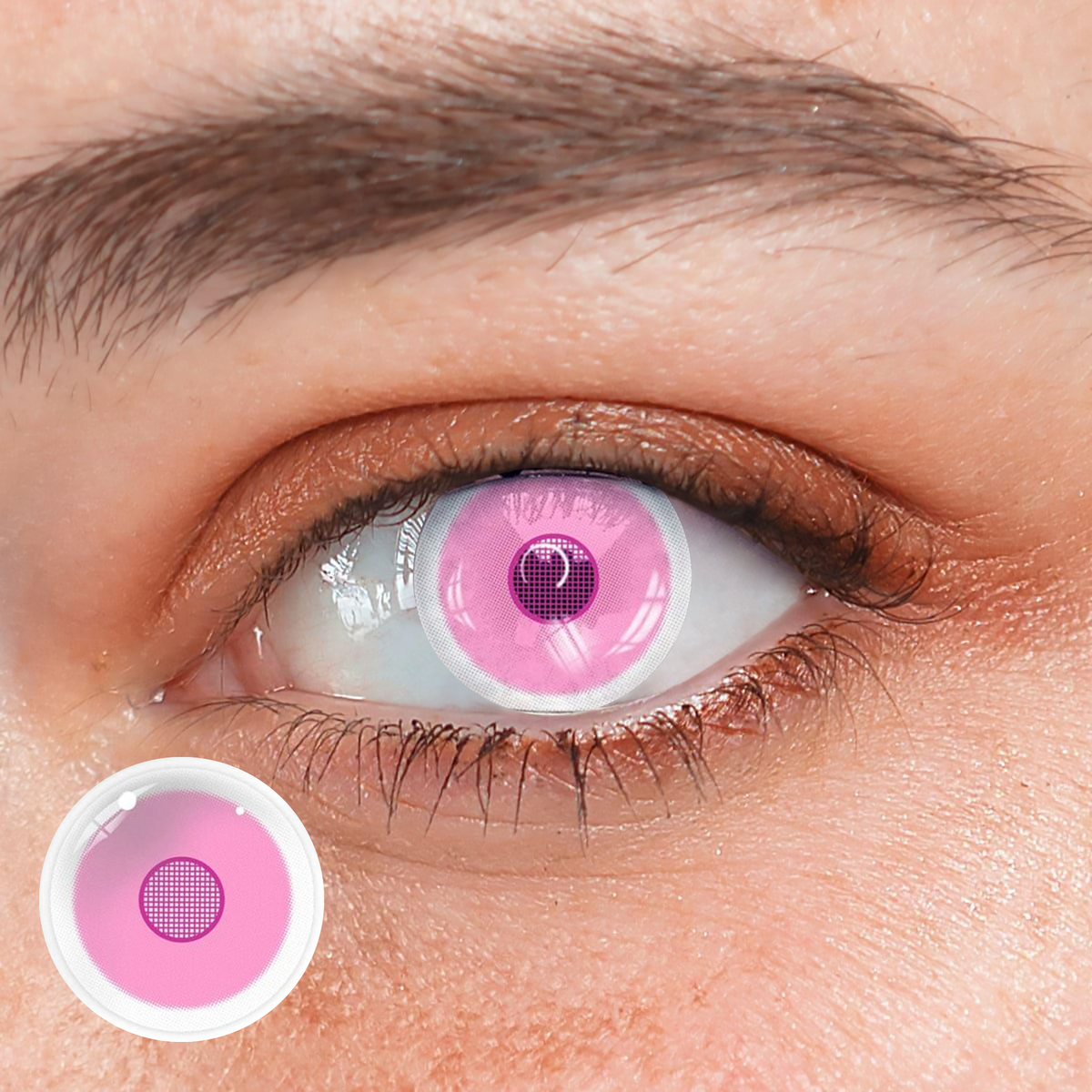 Cosplay Rose Bloom Pink Coloured Contact Lenses