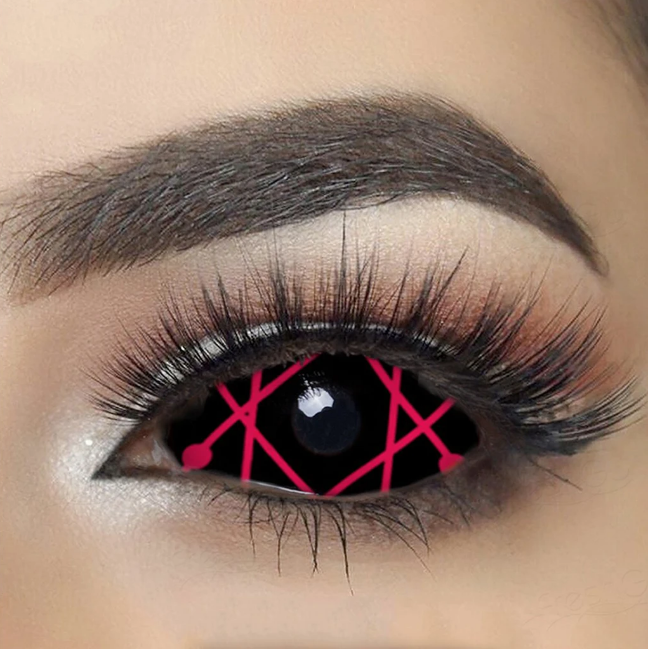 Halloween 22mm Red Star Trails Sclera Colored Contact Lenses