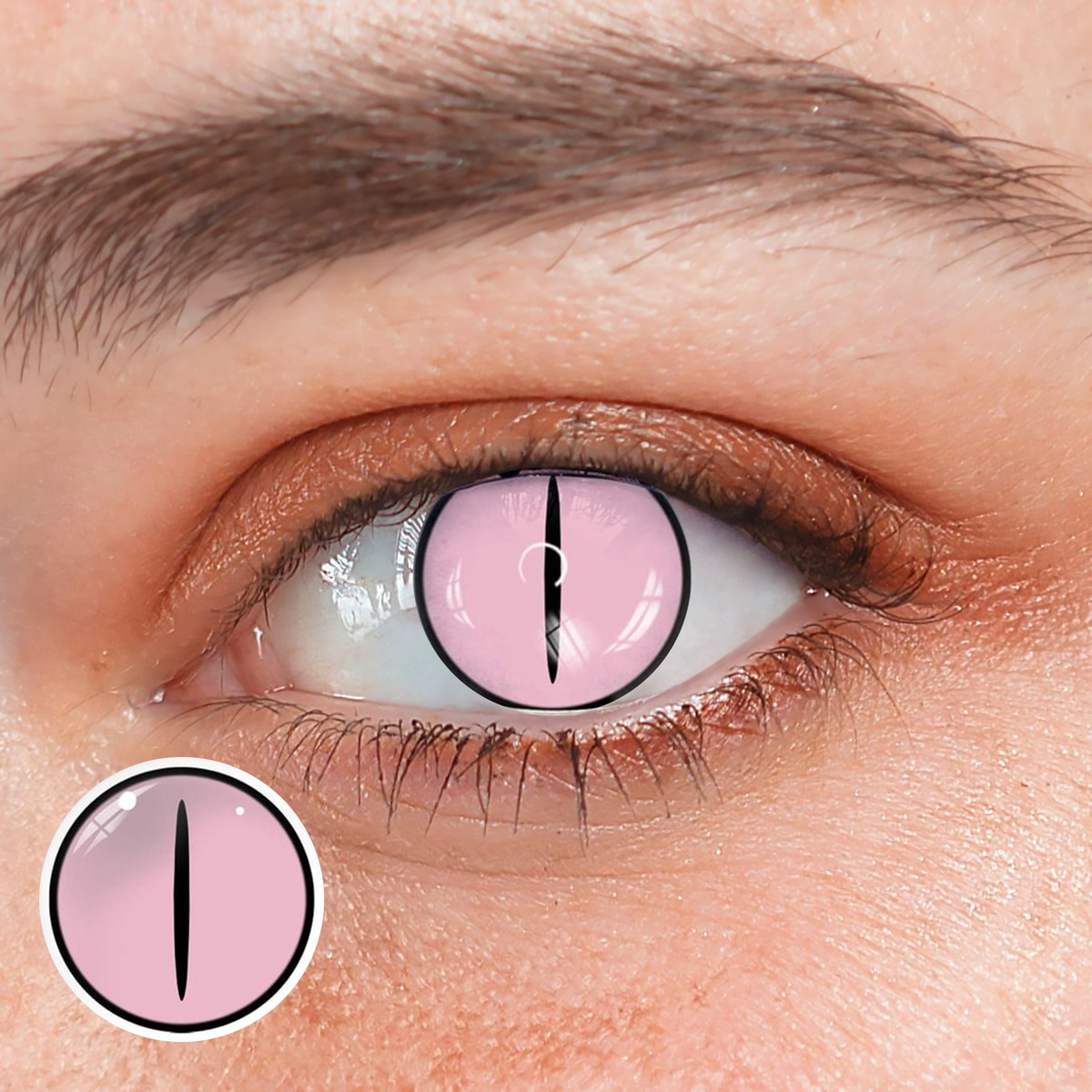 Cosplay KamadoNezuko Pink Colored Contact Lenses