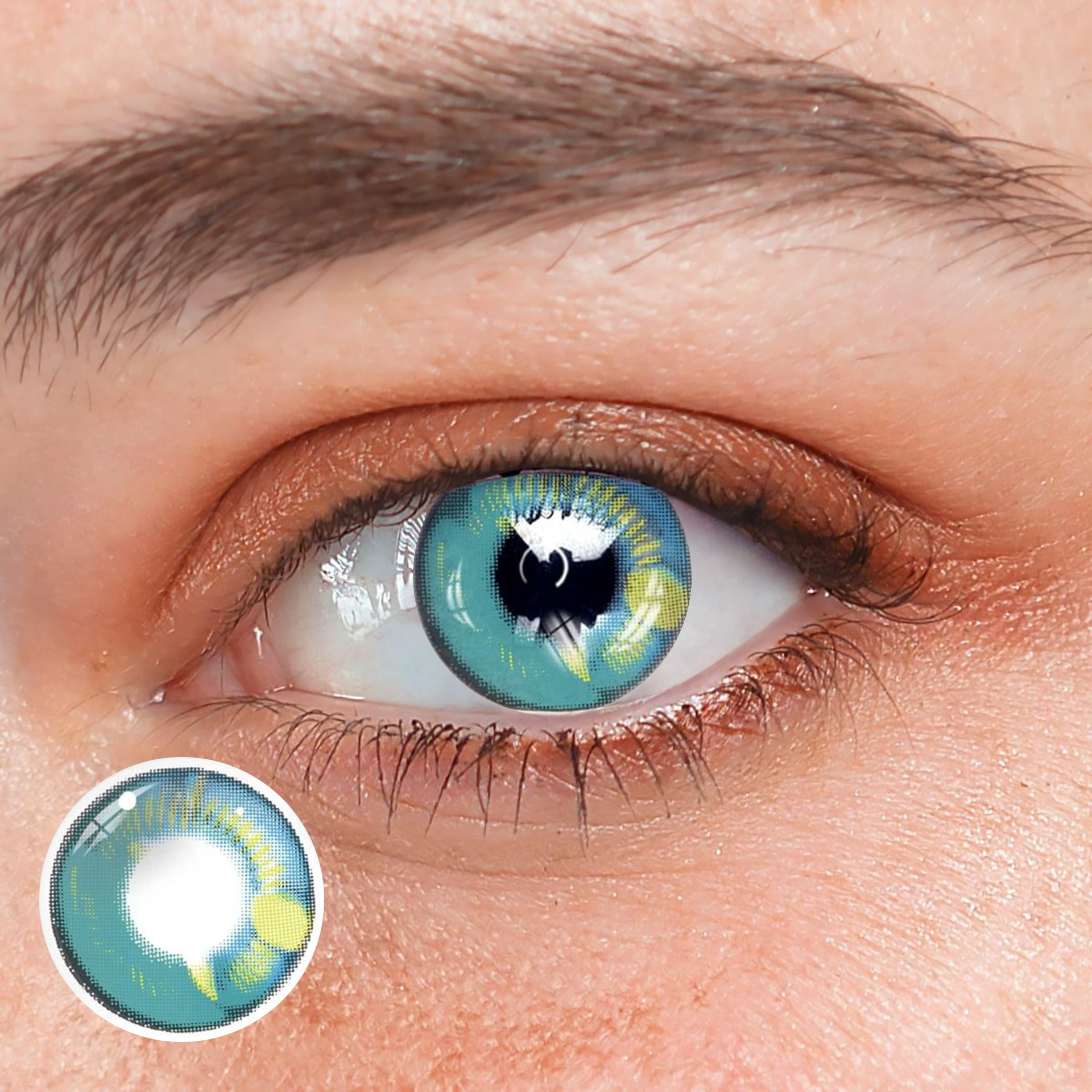 Cosplay Anime Green Prescription Coloured Contact Lenses Main image