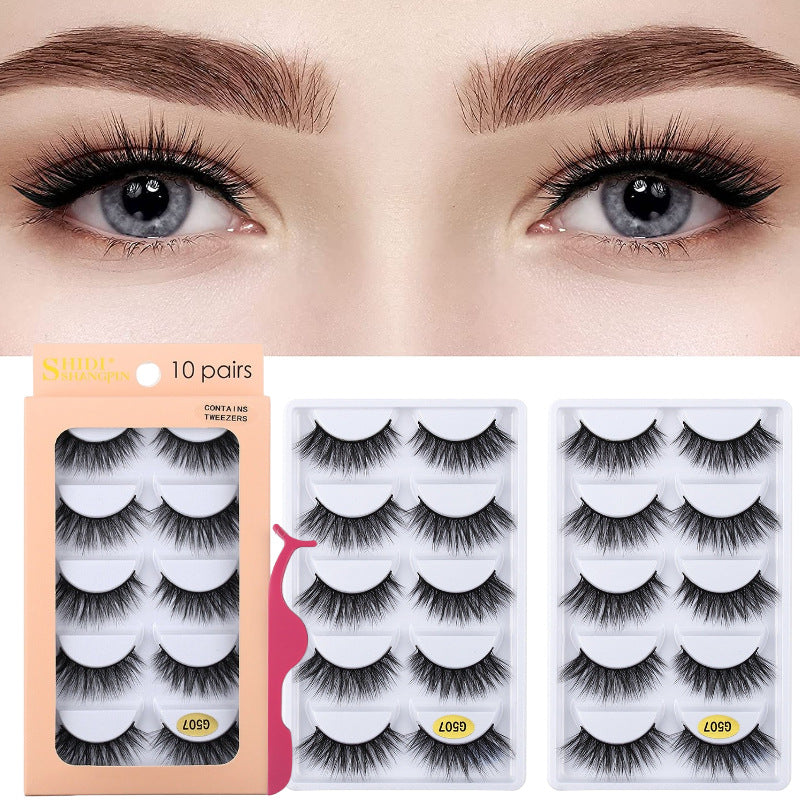 3D Cat Eye 10 Piece Mink Hair Eyelashes