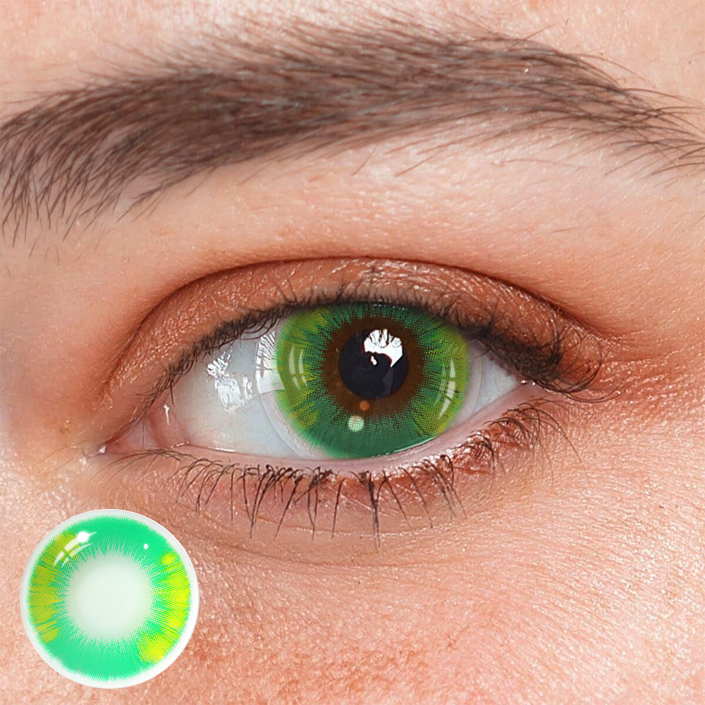 Cosplay Ghost Yellow Green Colored Contact Lenses