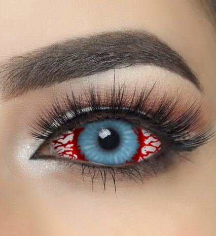 Halloween 22mm Bloodshot Infected Zombie Coloured Contact Lenses Main image