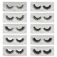 3D  Silver Card Model Mix  10 Piece  Mink Hair Eyelashes