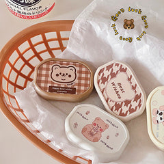 Cute Cartoon with Mirror Colored Contact Lens Case