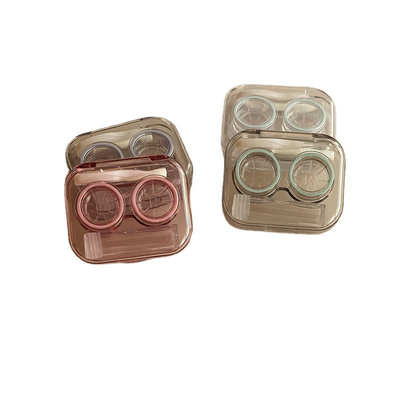 With Bottle Integrated Screw-Free Cap Colored Contact Lens Case