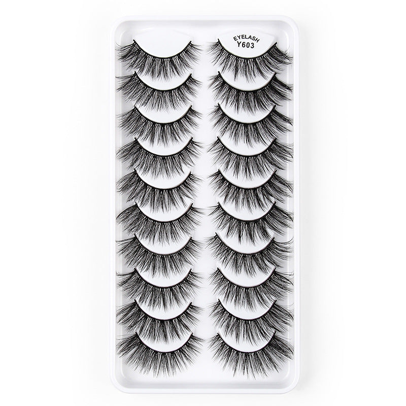 3D European and American Cat Eye 10 Piece Mink Hair Eyelashes