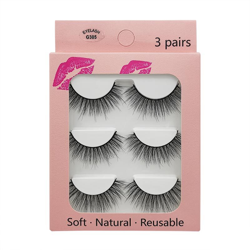 3D Natural Bridal Makeup 3 Piece Mink Hair Eyelashes