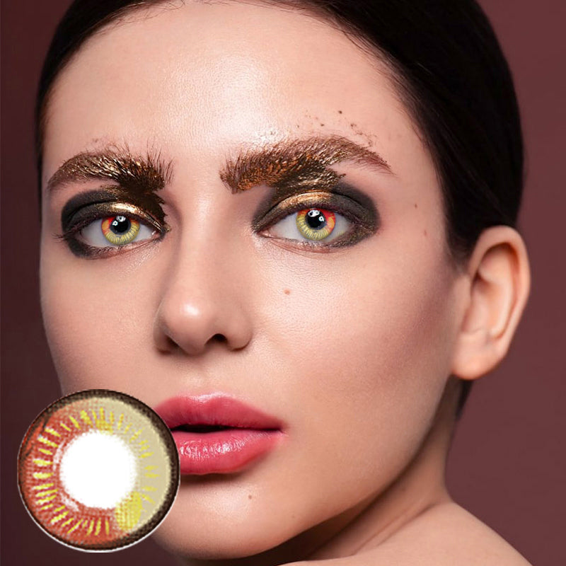 Cosplay Anime red brown Prescription Coloured Contact Lenses Secondary image
