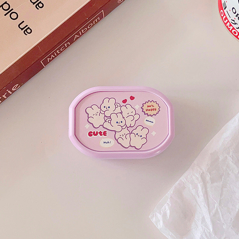 Cute Cartoon with Mirror Colored Contact Lens Case