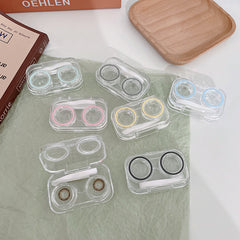 Transparent Ins Style Simple and Compact Colored Contact Lens Case