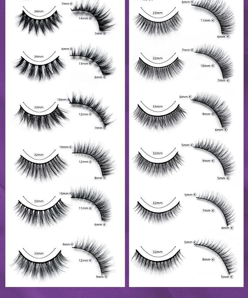 New 3D 6 Piece Mink Hair Eyelashes Set