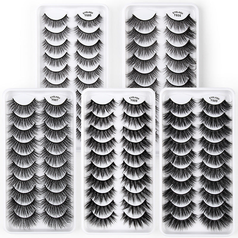 3D European and American Cat Eye 10 Piece Mink Hair Eyelashes