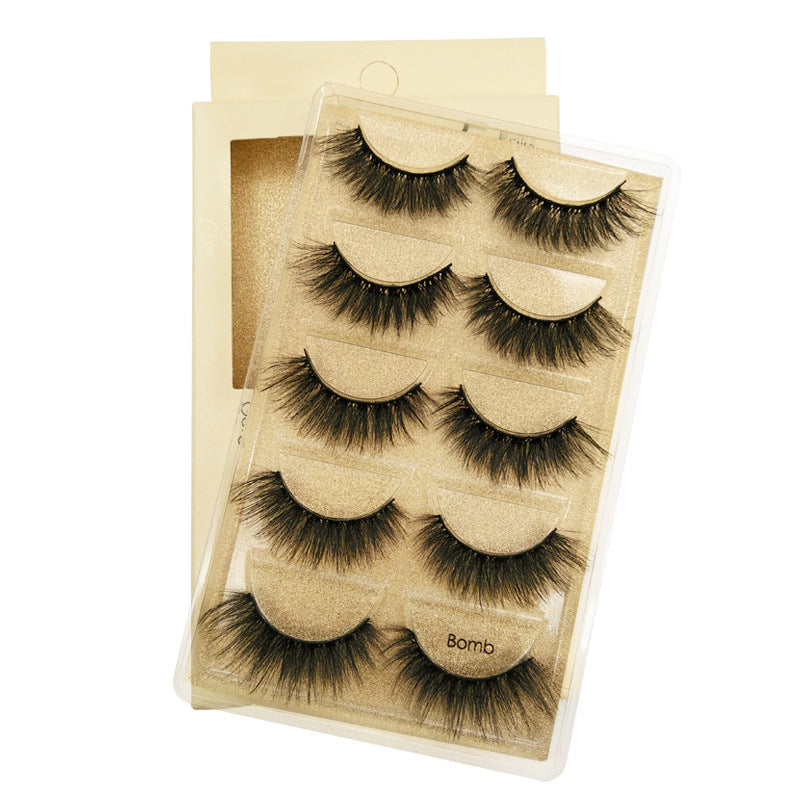 3D Glan 5 Piece Bomb Mink Hair Eyelashes