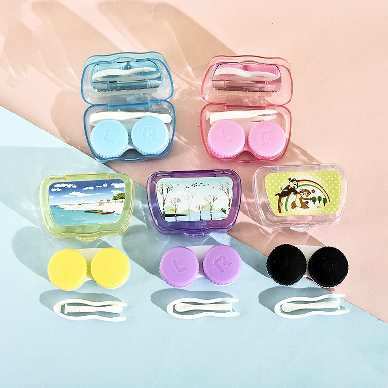 Cartoon Mini Colored Contact Lens Case Secondary image