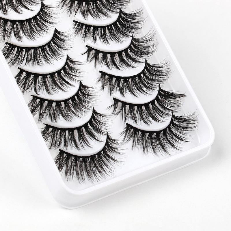 3D European and American Cat Eye 10 Piece Mink Hair Eyelashes