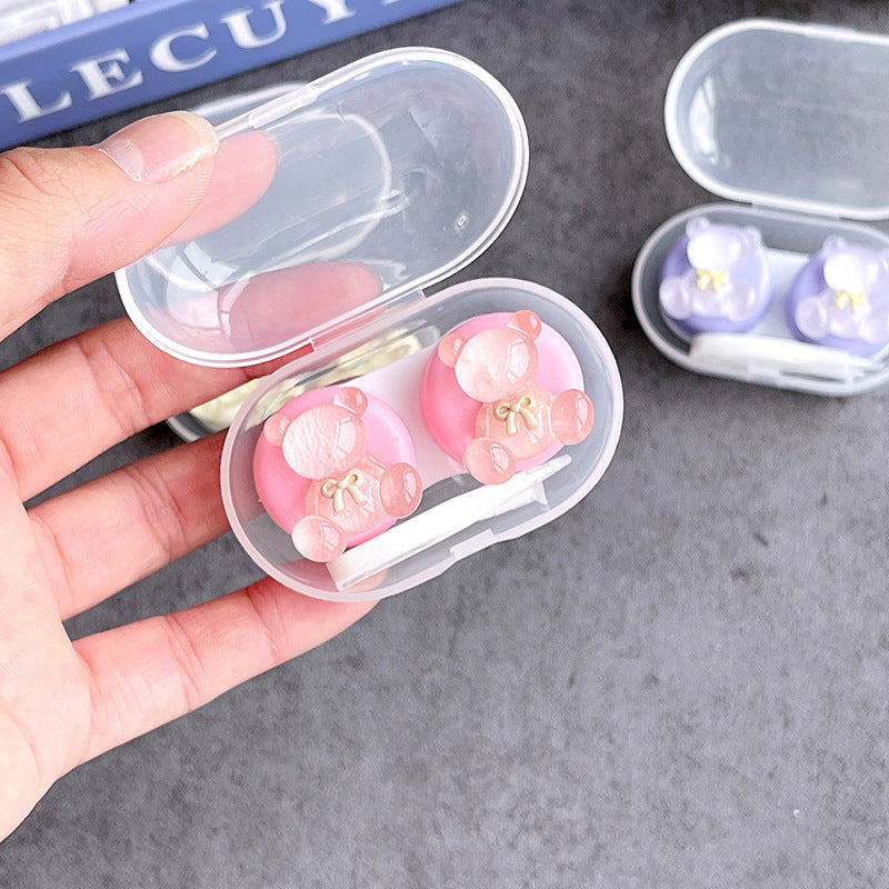 INS Simple Bear Colored Contact Lens Case