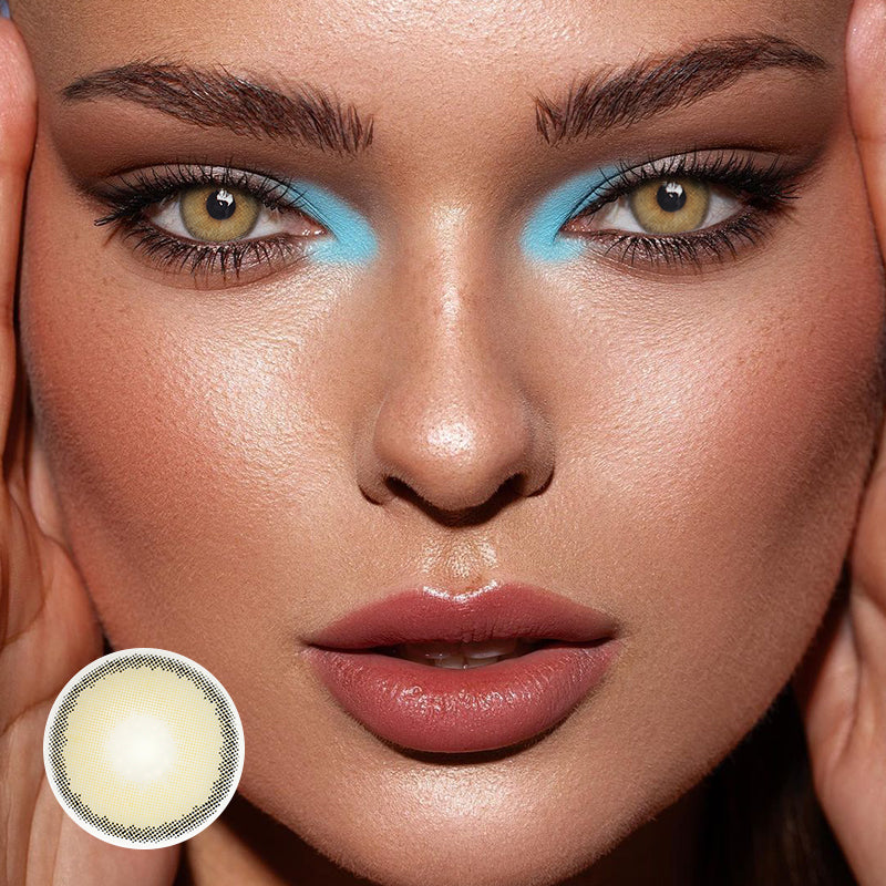 Carina Yellow Coloured Contact Lenses Secondary image