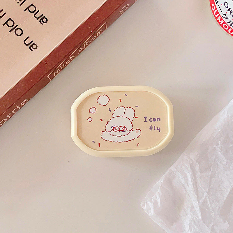 Cute Cartoon with Mirror Colored Contact Lens Case