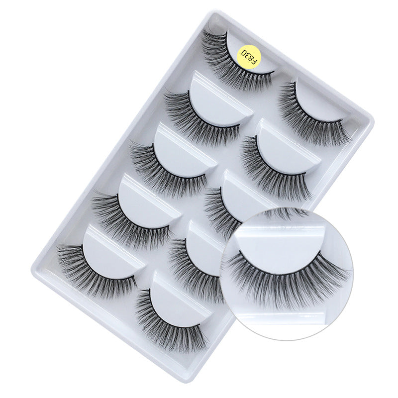 False Eyelashes Natural Thick 5 Pairs Mixed EyelashesPiece Mink Hair Eyelashes