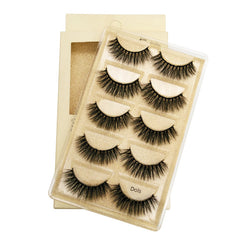 New 3D 5 Piece Dolls Mink Hair Eyelashes