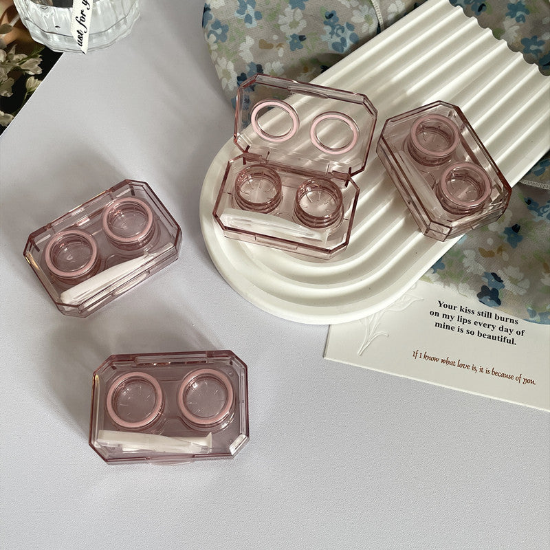 Ins Mini Simple Colored Contact Lens Case