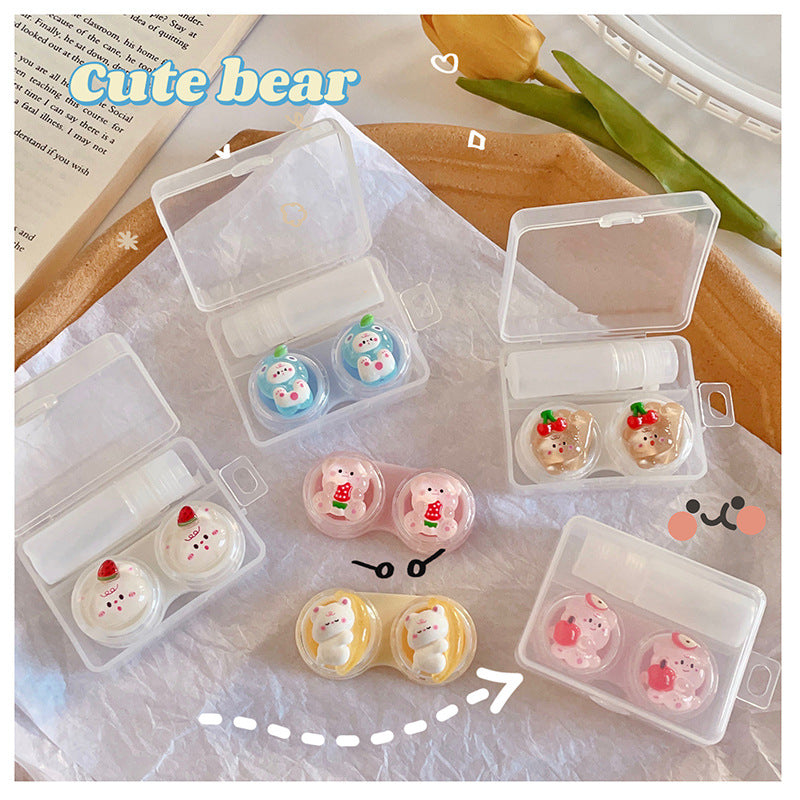 Fruit Little Bear Colored Contact Lens Case