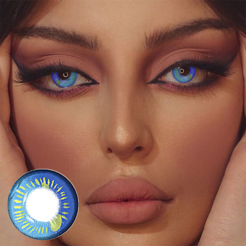 Cosplay Anime Blue Prescription Coloured Contact Lenses Secondary image
