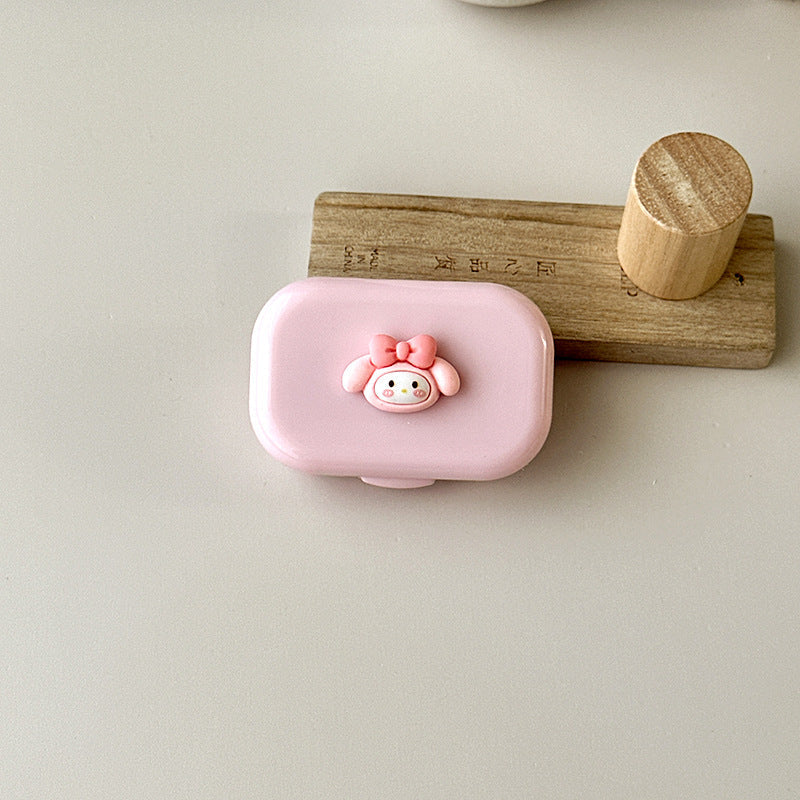 Small Portable Puppy Colored Contact Lens Case