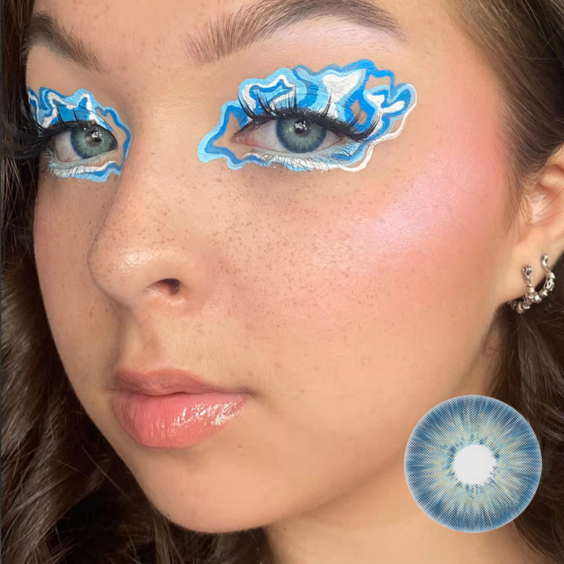 Amazonia Antarctic Blue Prescription Coloured Contact Lenses Secondary image