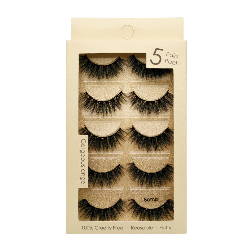 3D Glan 5 Piece Bomb Mink Hair Eyelashes