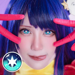 Cosplay Oshi No Ko Hoshino Akuamarin Blue Colored Contact Lenses