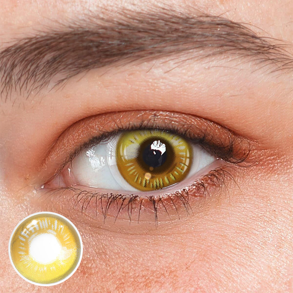 Cosplay Anime Yellow Prescription Coloured Contact Lenses Main image