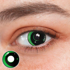 Halloween Moon Star Green Coloured Contact Lenses