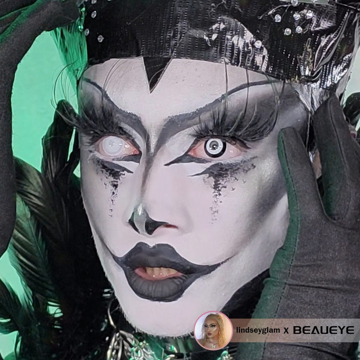 Cosplay Circle Line Black White Coloured Contact Lenses Secondary image