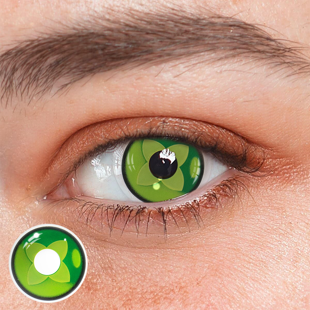 Cosplay Genshin Impact Clover Green Coloured Contact Lenses Main image