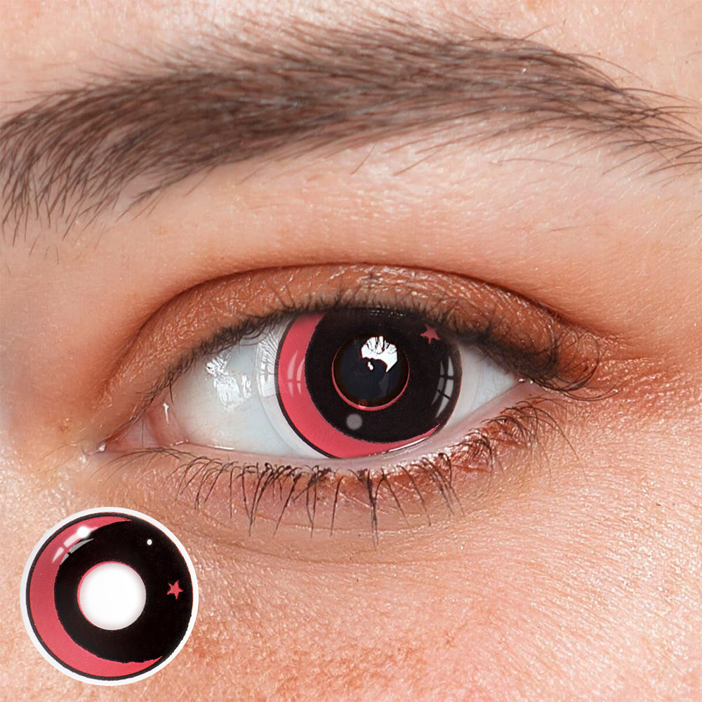 Halloween Moon Star Red Coloured Contact Lenses