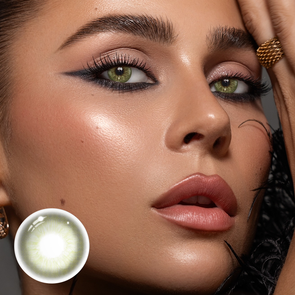 Celeste Oliver Green Coloured Contact Lenses Secondary image