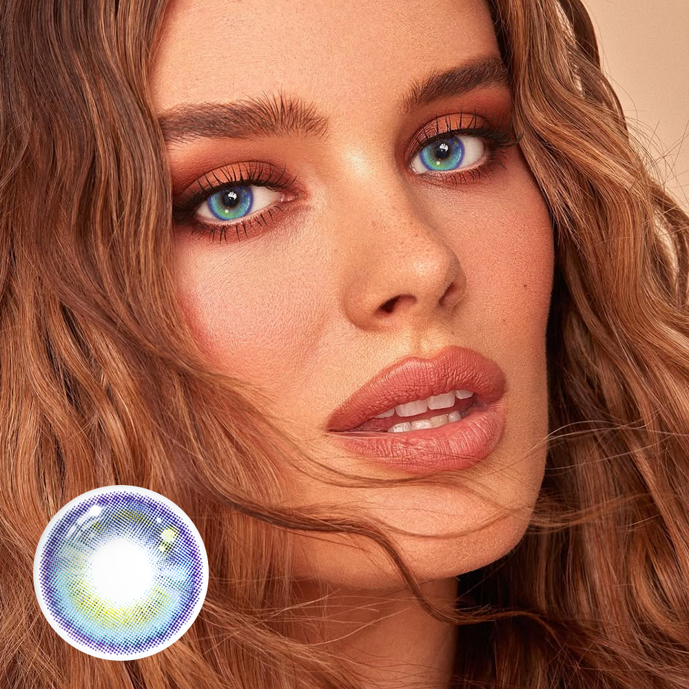 Yari Blue Prescription Coloured Contact Lenses Secondary image