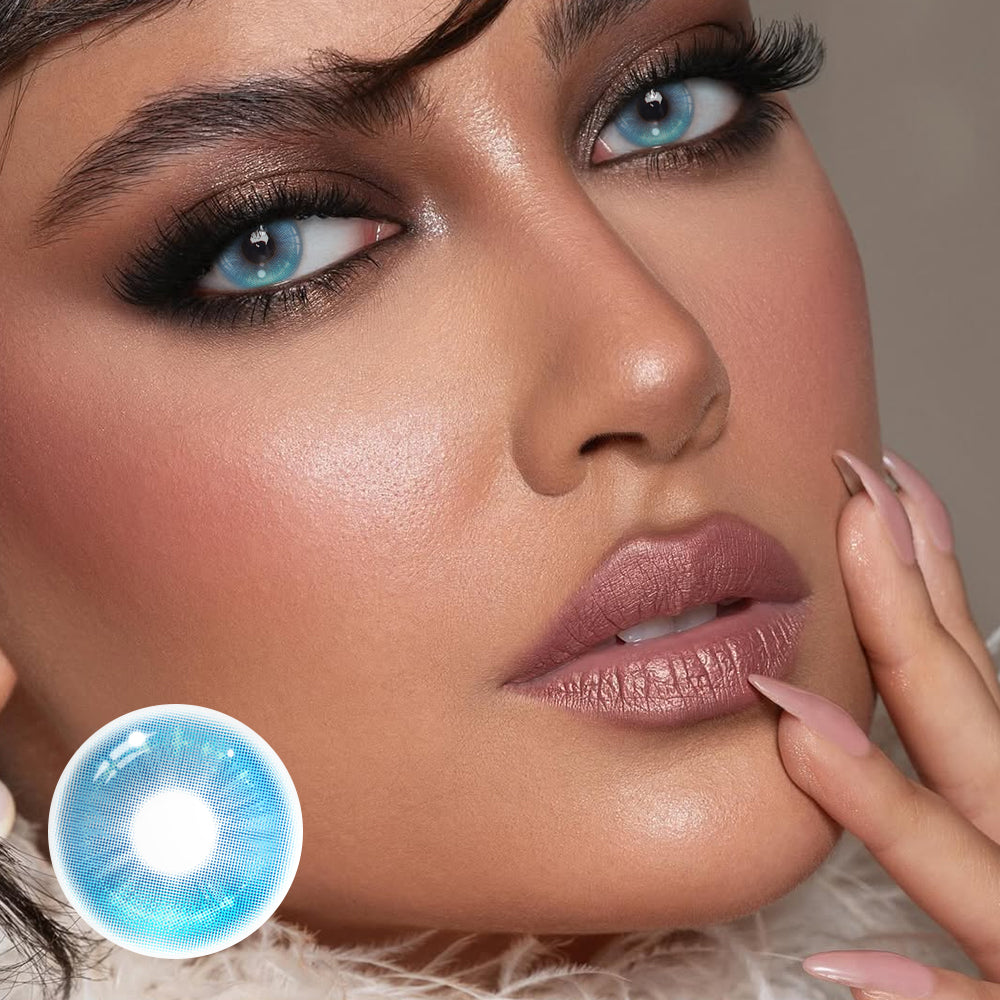 Vlinder Gem Blue Coloured Contact Lenses Secondary image