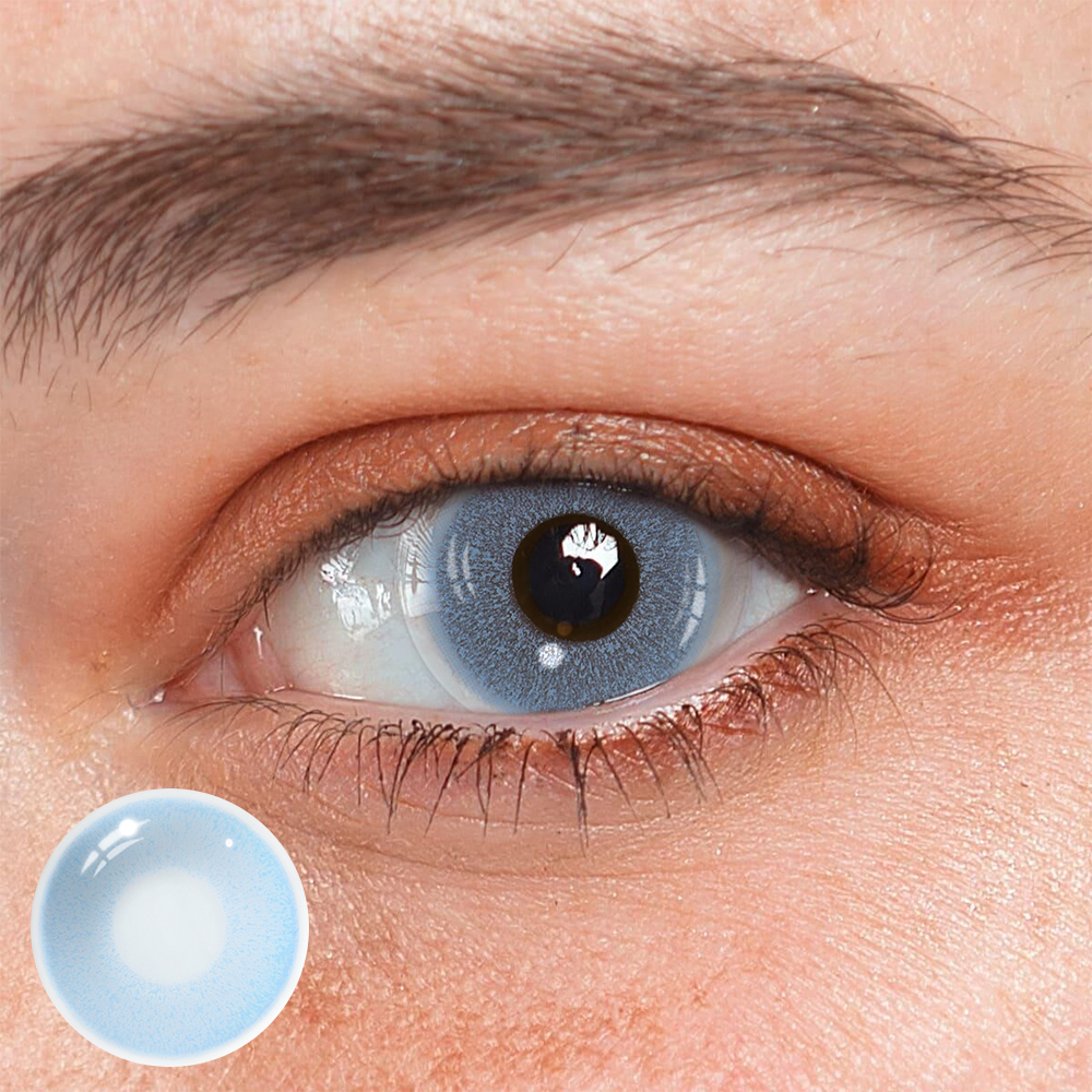 Cosplay Fluorescent Blue Coloured Contact Lenses Main image