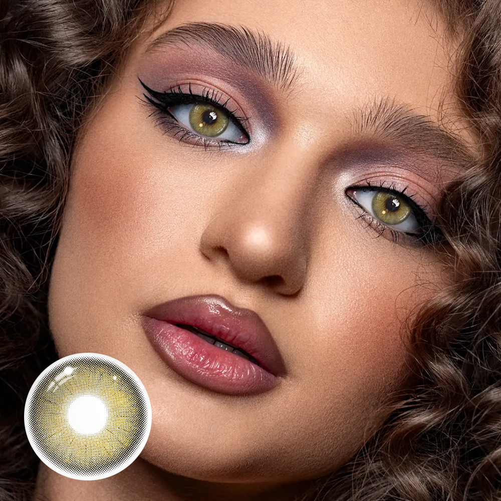 Coral Sandy Brown Colored Contact Lenses Secondary image