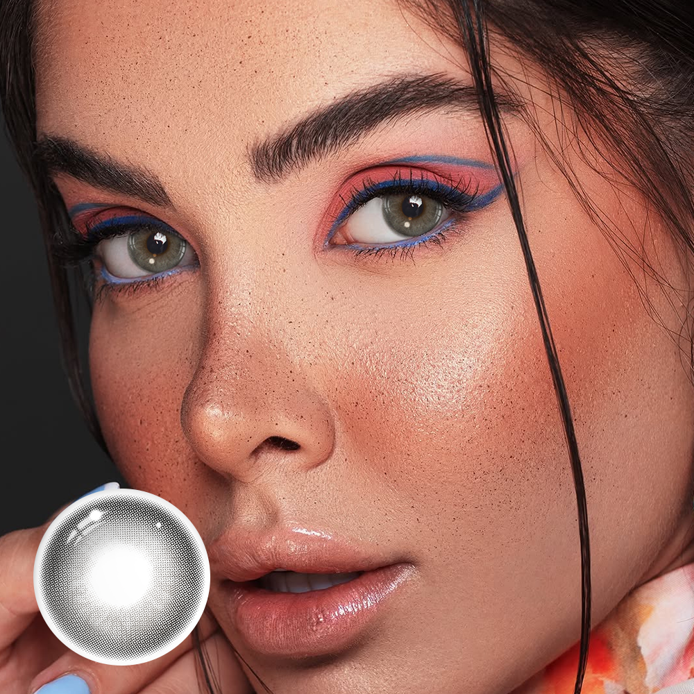 Stormy Light Gray Coloured Contact Lenses Secondary image