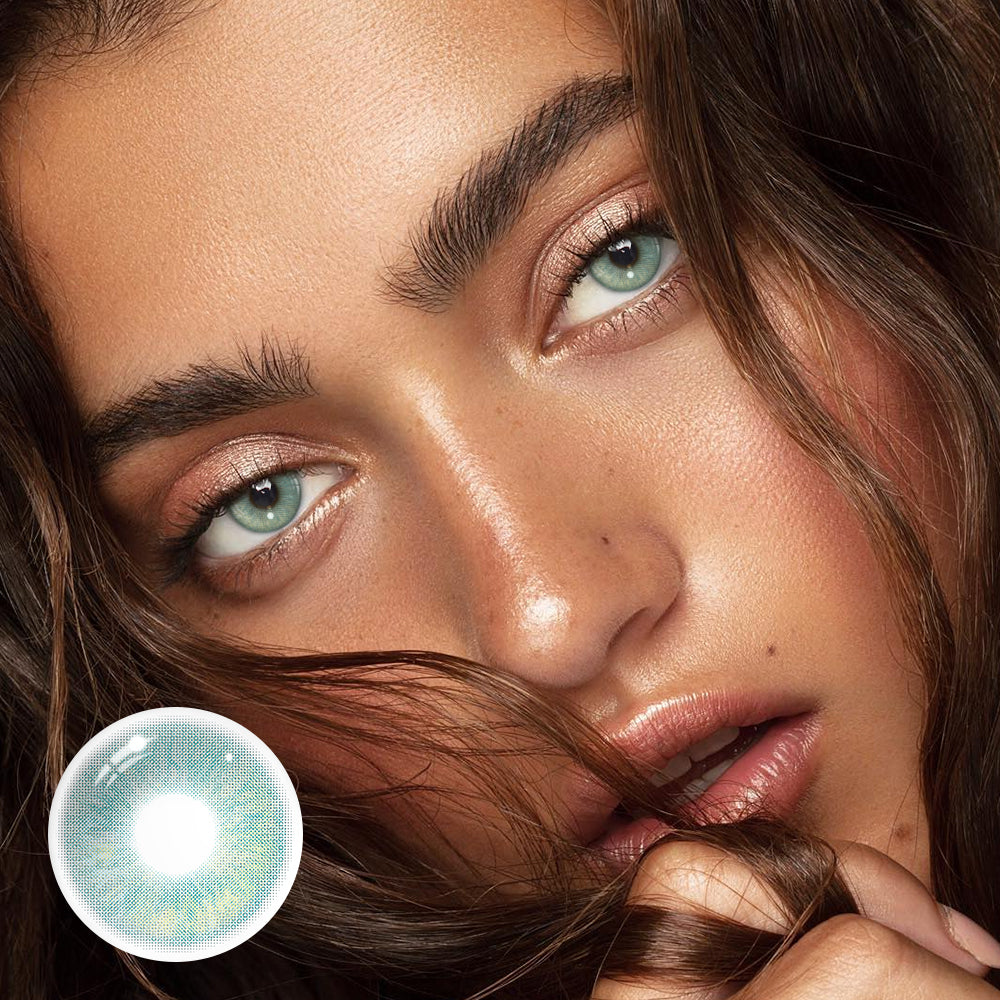 Helmi Green Coloured Contact Lenses Secondary image