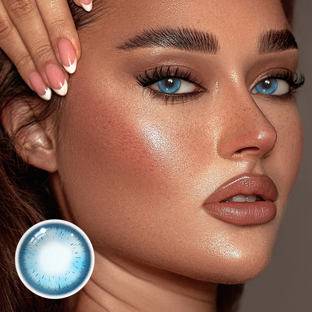Deema Blue Coloured Contact Lenses Secondary image