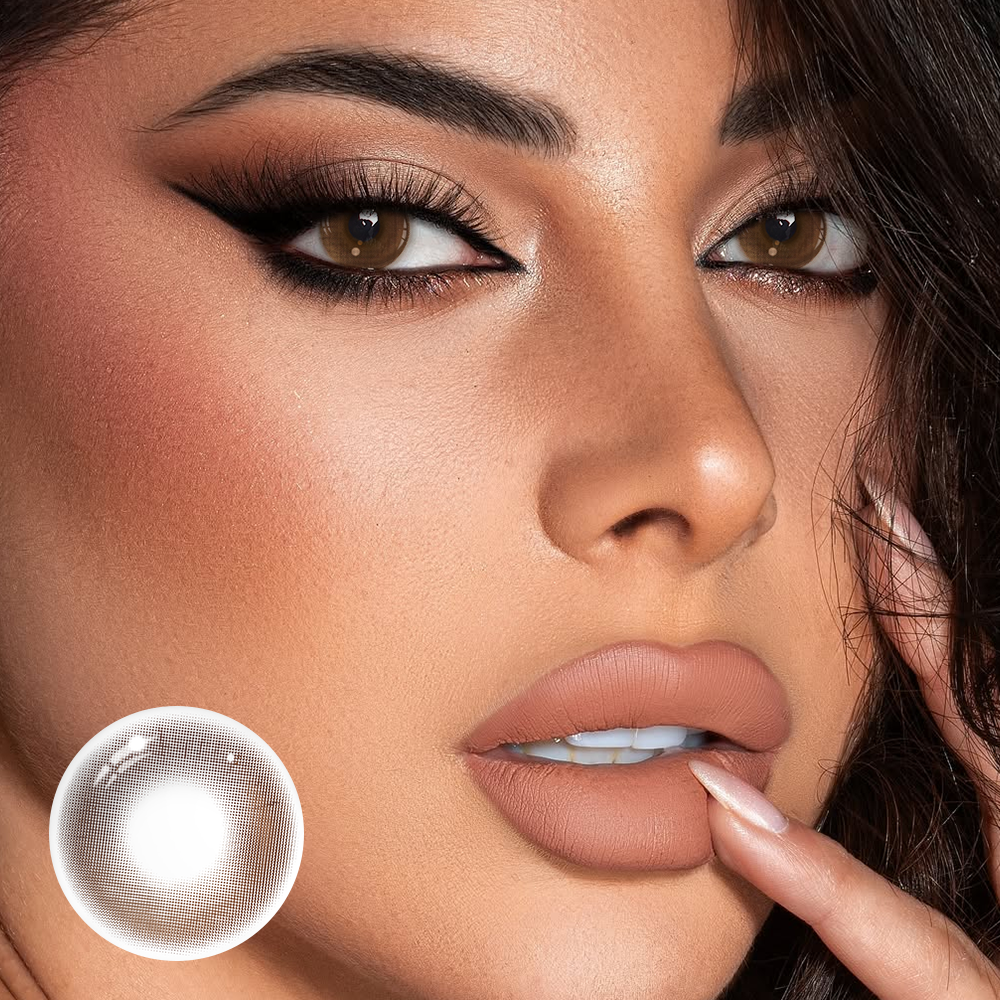 Yara Flowing Coffee Brown Coloured Contact Lenses Secondary image
