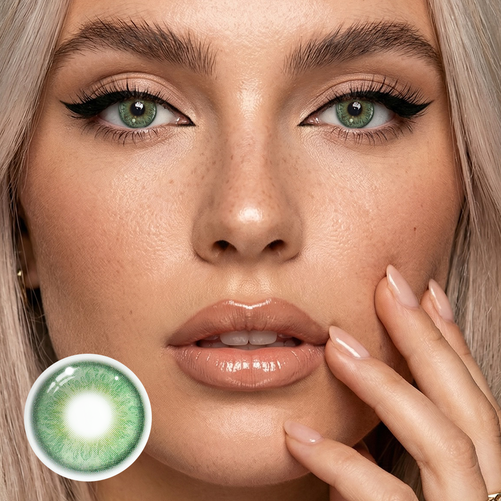 Kelly Green Coloured Contact Lenses Secondary image