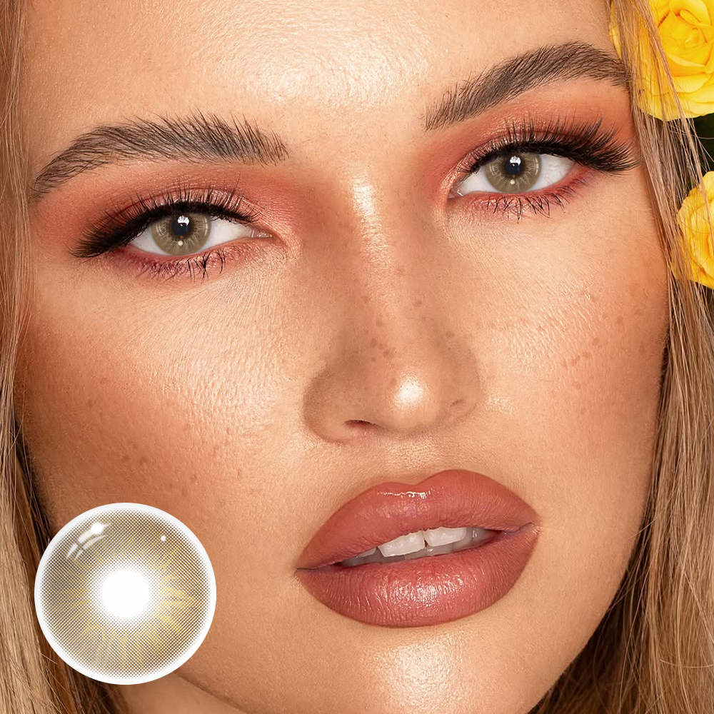 Love Story Pea Brown Prescription Coloured Contact Lenses Secondary image