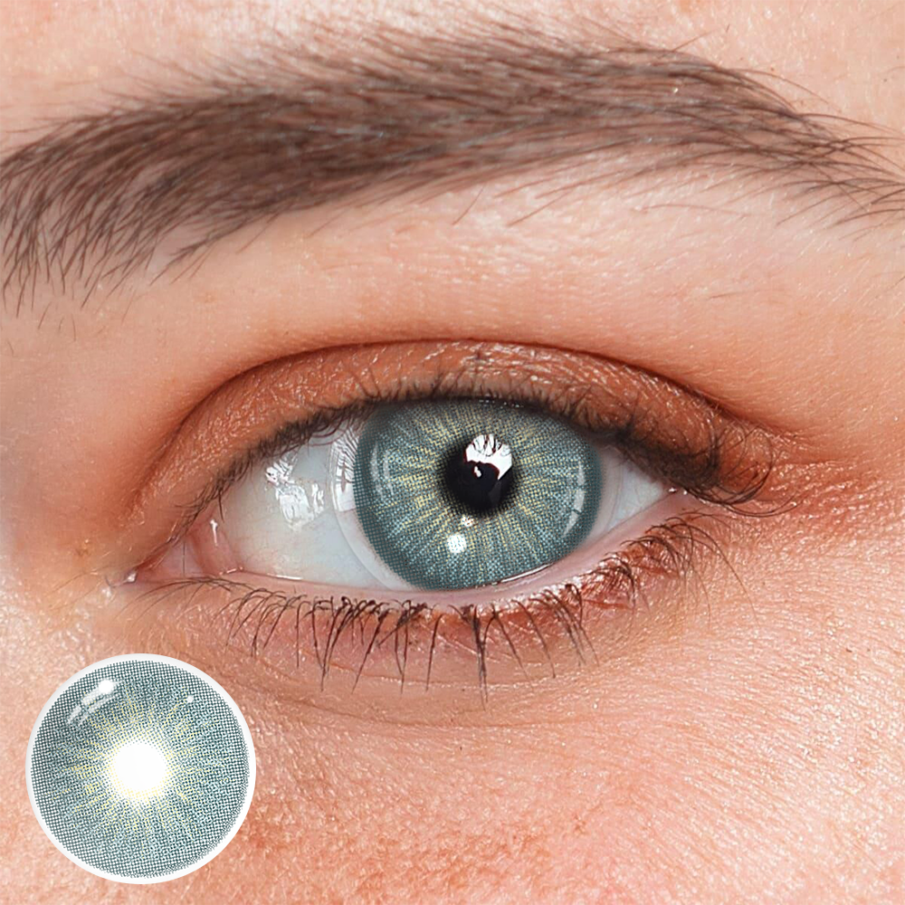 Cyrene Lake Blue Coloured Contact Lenses Secondary image